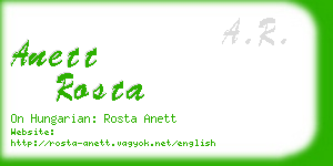 anett rosta business card